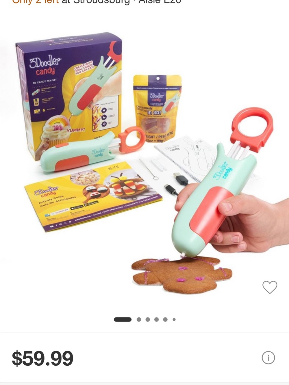 Nwt Candy 3D Candy Pen for Kids - Mint and Coral